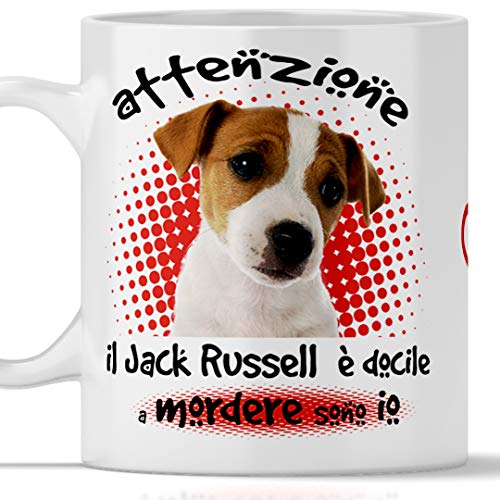 Tazza Jack Russell Divertente. il Cane è docile a