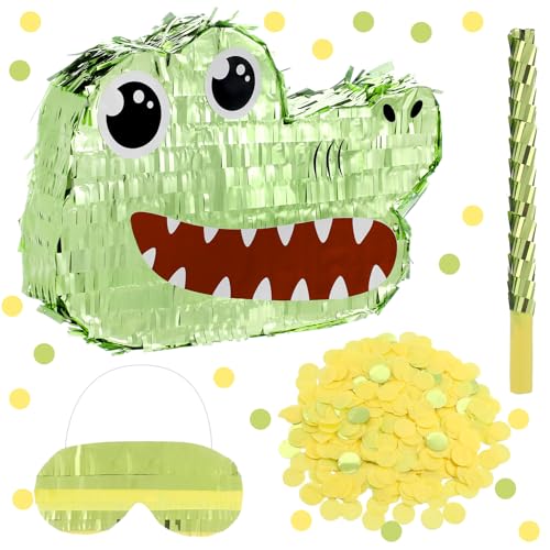 Alligator Pinata for Kids Green Safari Theme Party Supplies with ...