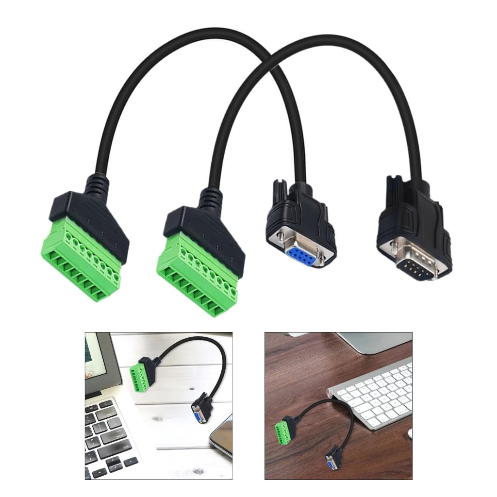 XAGMODSHN DB9P RS232 to 8P Terminals Analogs Signals Cable RS232 Extension Cable DB9P Male to Female for Peripherals Position
