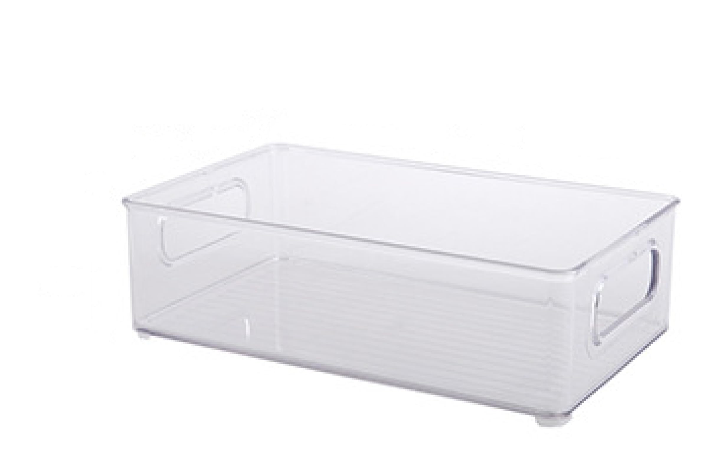 YuhomE Refrigerator Crisper, Kitchen Fruit and Vegetable Storage Crisper Plastic Box, Transparent PET, Can be Used in Refrigerator, Kitchen, Beverage Counter middlesize