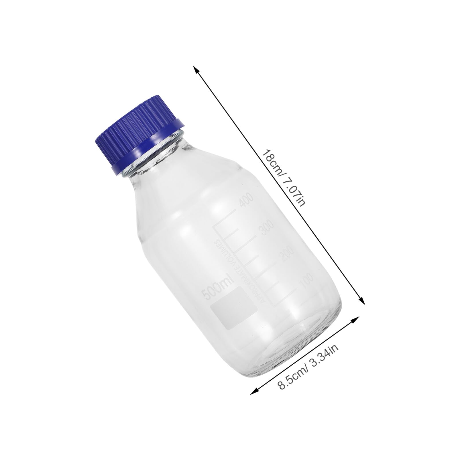 Veemoon 2 Stück 500ml Laborreagenzflaschen aus Glas mit Skala