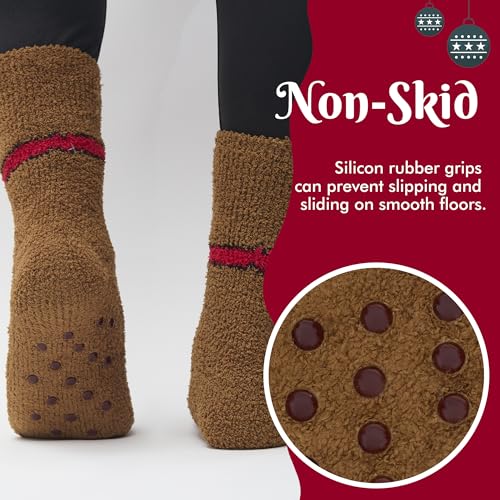 Image of Snoozies Fuzzy Funny Socks for Women, Christmas Sock 1 Pair, Cozy Winter Holiday