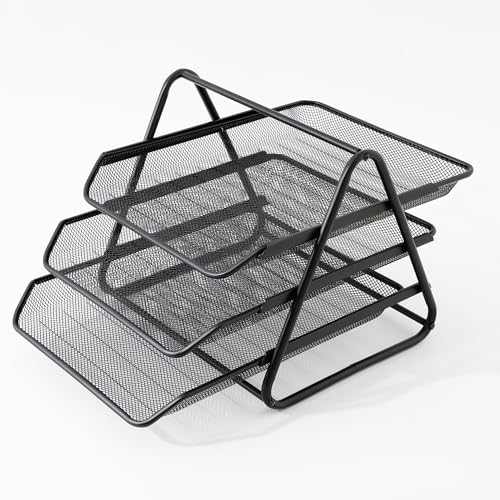 Image of The Better Home Office Files Storage Organizer Desk Organizer | Office Accessories | Metal Mesh Design | Documents, Files, Newspaper, Magazines Multipurpose Storage For Reception Table