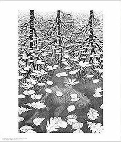 Three Worlds Art Poster Print by M. C. Escher, 11x14