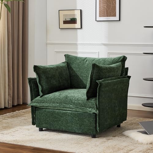 Sillón Plegable Chenille Verde Menta