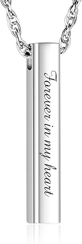 abooxiu Collar de urna para cenizas humanas, joyería de cremación para cenizas, collar de cenizas de recuerdo de acero inoxidable, collar de urna