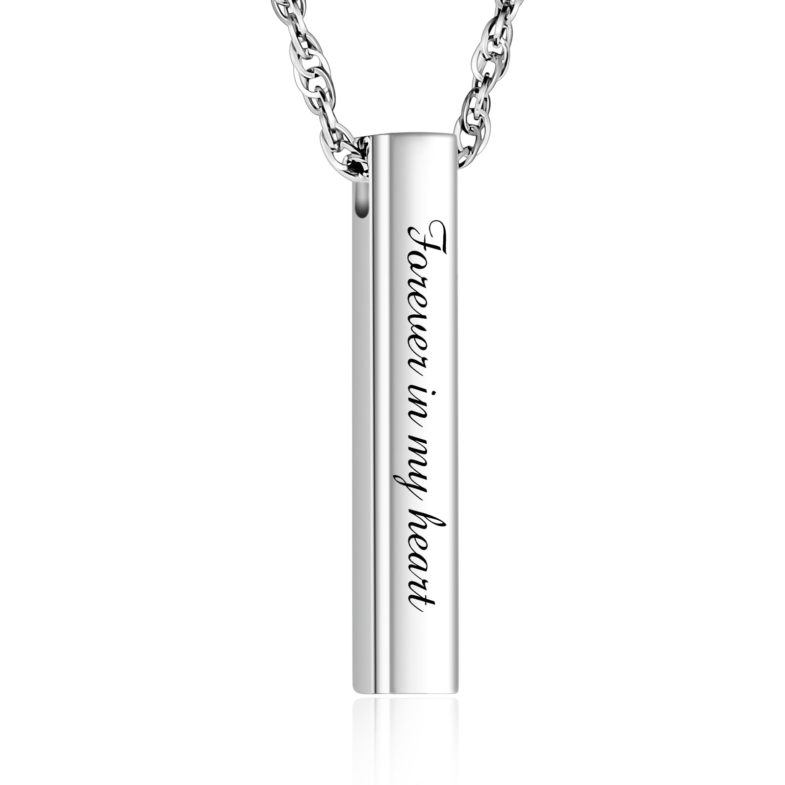 abooxiu Urn Necklace for Human Ashes Cremation Jewelry for Ashes Stainless Steel Keepsake Ashes Necklace Memorial Urn Jewelry Pendant for Women Men - Forever in my heart