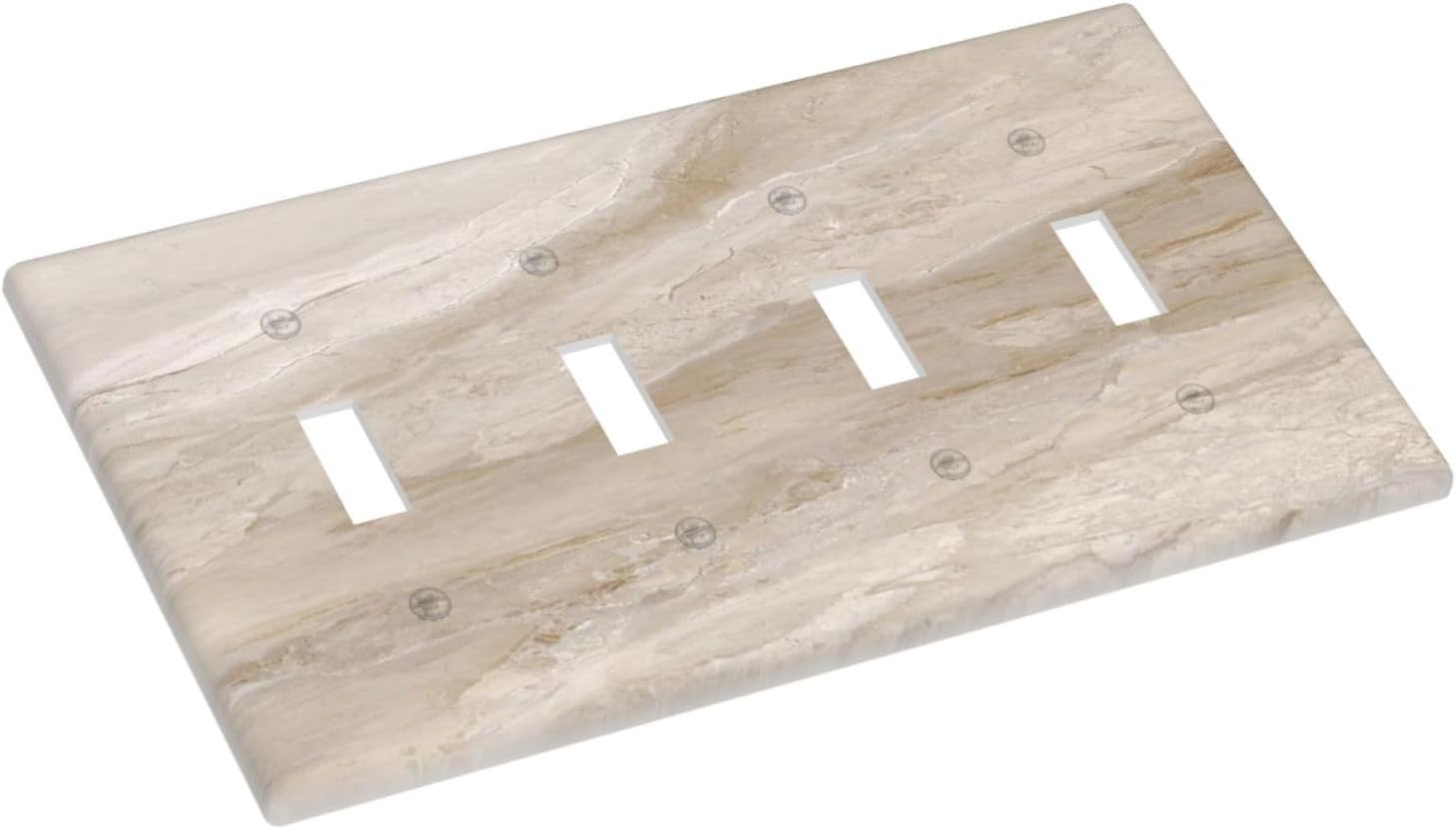 Light Switch Cover Plate Beige Marble Pattern 4 Gang Quad Toggle Decorative Switch Plate Covers Electrical Outlet Cover Wall Plate For Home Farmhouse Decor