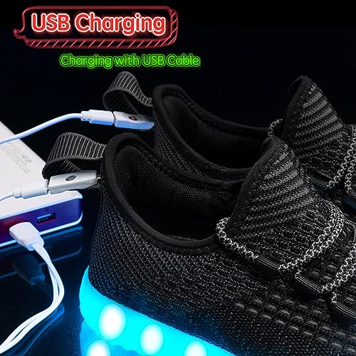 Image of Light Up Shoes for Women Men, Unisex USB Charging LED Shoes Adult Halloween Mesh Upper Glowing Luminous Trainers Dancing Flashing Sneakers