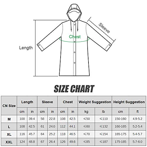 DECDEAL Capa de chuva impermeável feminino masculino capa de chuva transparente leve com capuz capa