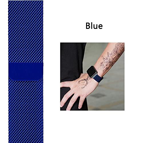Image of PEFKO PSS56 19MM Milanese [ Magnetic ] Sporty Straps /Bands Compatible for Boat Storm Smart Watch & Watches with 19mm Lugs Size (19MM, BLUE [ MAGNETIC MILANESE STRAP ])