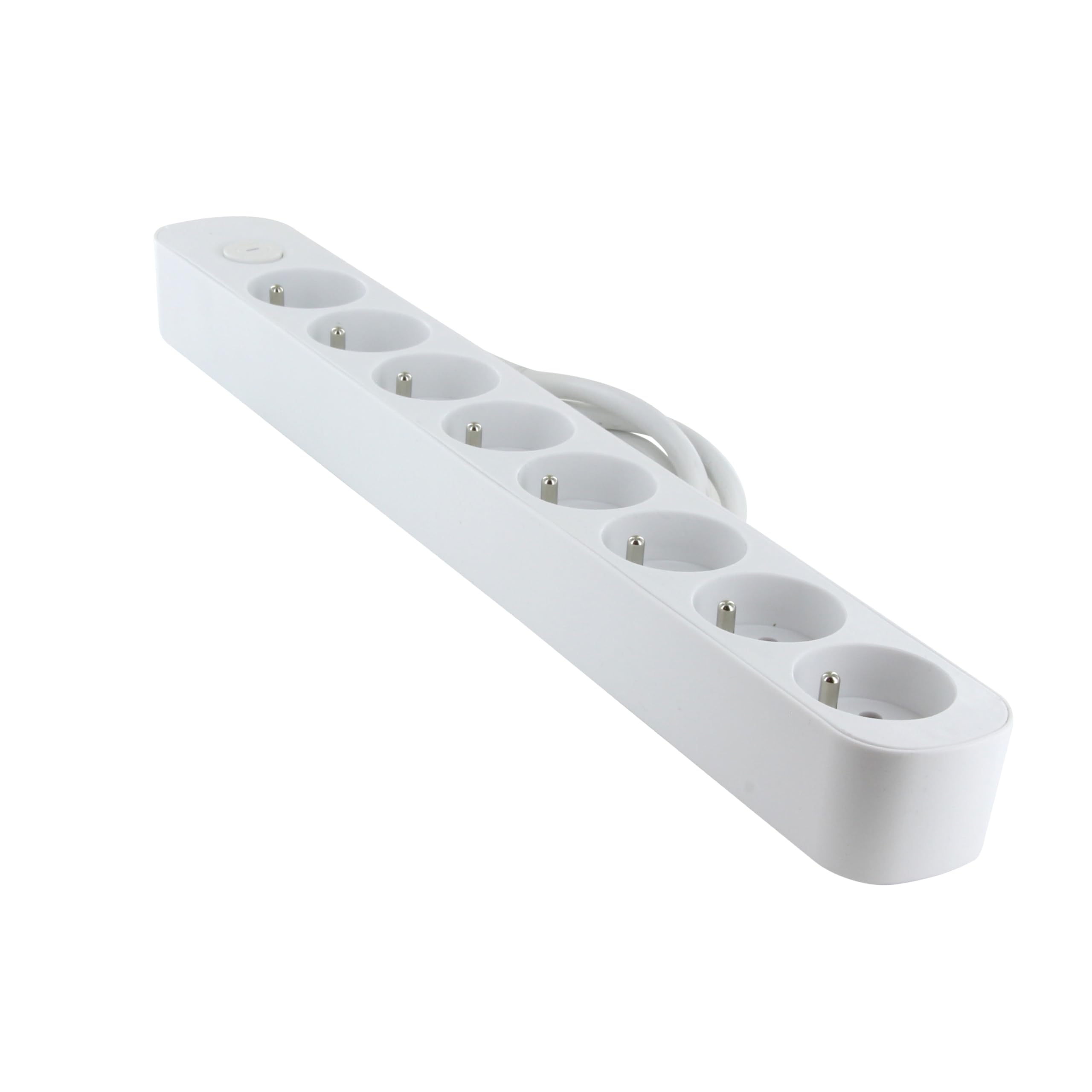 Chacon Bloc 8 x 16 A avec Interrupteur - Cable 1,​5 m fiche Plate - 30% Plastique recyclé