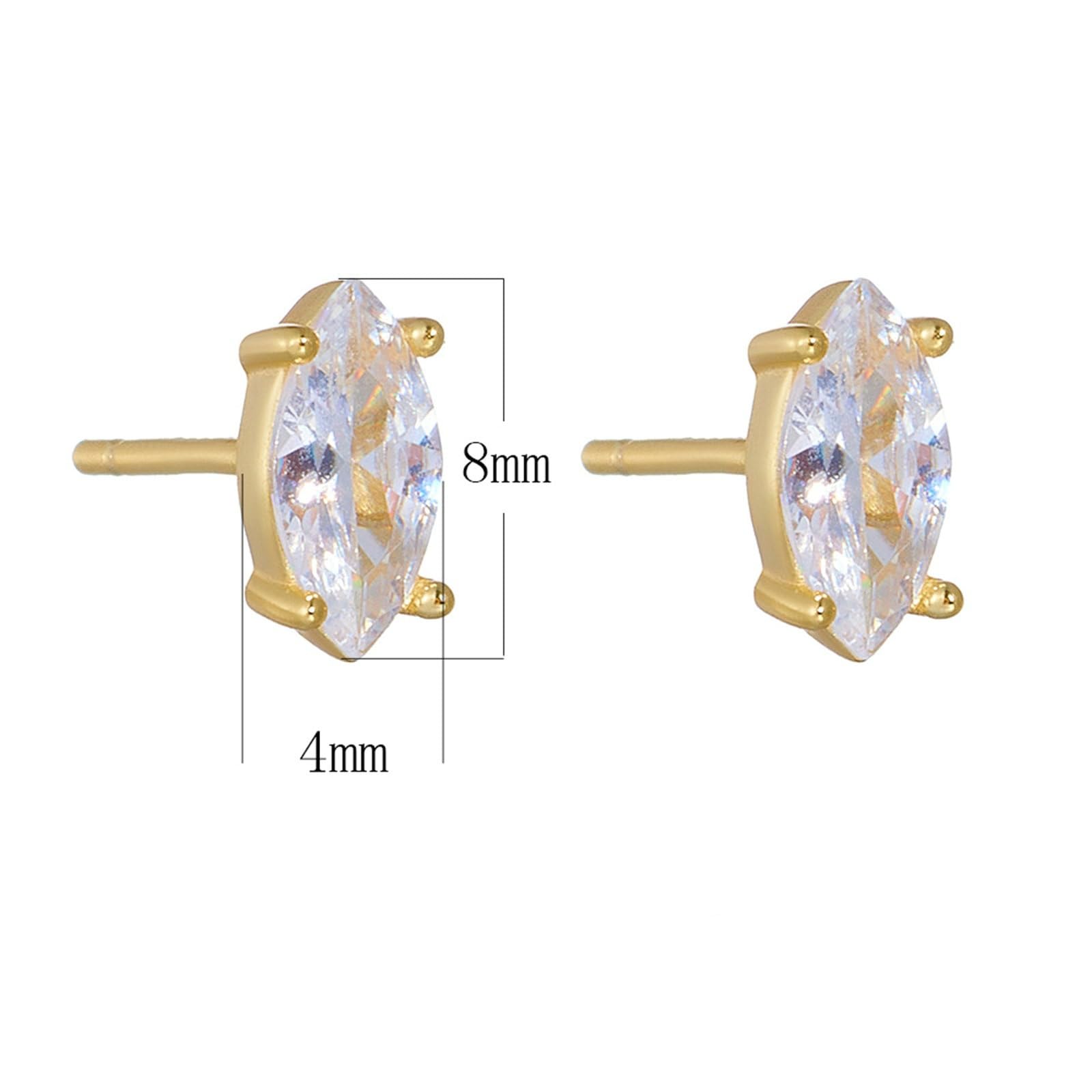Kolczyki sztyfty białe złoto 750 585 375 damskie kolczyki klasyczne 4 krapes Marquise Moissanite kolczyki na sztyfcie prawdziwa biżuteria ślubna dla panny młodej, białe złoto