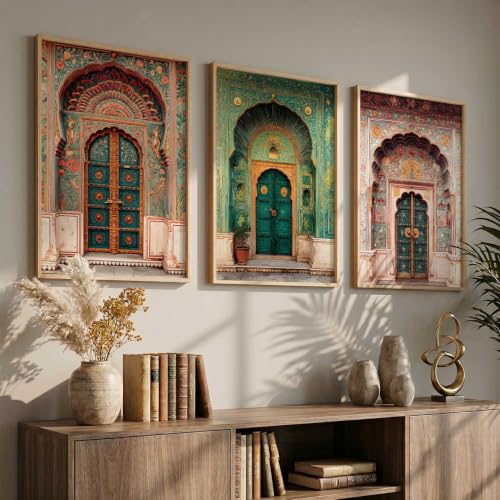 Image of kotart Classic Indian Art Traditional Paintings for Living Room | Framed Wall Painting for Home Room Bedroom Office Wall Decor | Poster With frames Set of 3