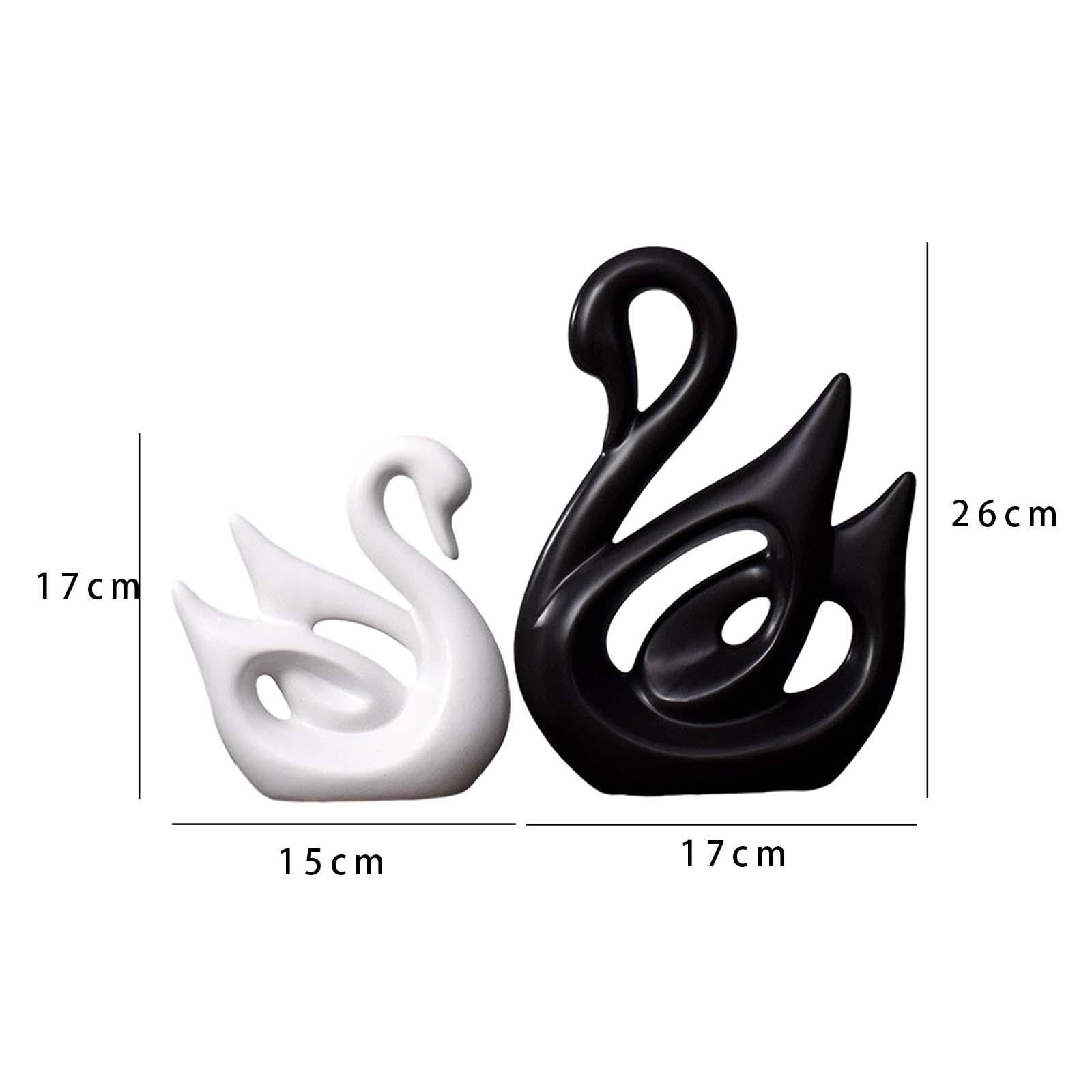 MagiDeal Figurines de Couple de Cygne en Porcelaine, 1 Paire, Sculpture, décoration de Bureau, Figurine d'animal élégante à Collectionner pour la décoration de