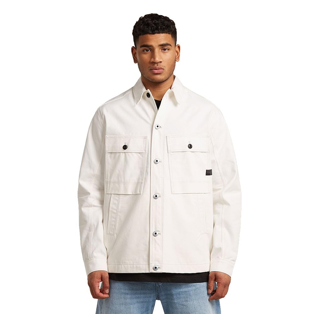 G-Star Men's White (Ecru D26462-E506-159) Raw C.v. Mosa Overshirt, S