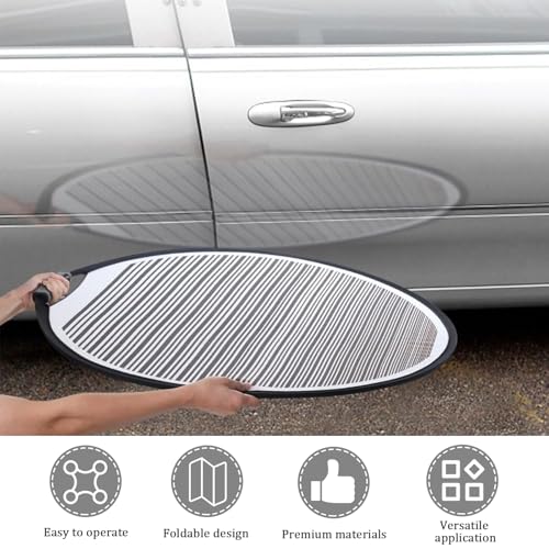 Dellenreflektorboard 80 cm Faltbares Gestreiftes Reflektor Dellensegel Auto Dellenreflektor Ausbeulwerkzeug mit Tasche für Fix Karosserie Dellensegel Tür Kratzer
