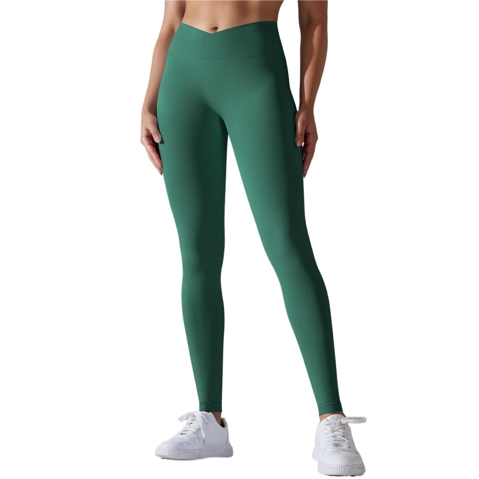 Crossover Talia Damskie Legginsy Do Jogi HIPS Podnoszenie Siłownia Bezszwowe Spodnie Sportowe Wysokie Fitness Trening Bieganie