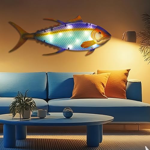 60% Off LIFFY 36" Metal Fish Wall Art with LED Lights - Image 2