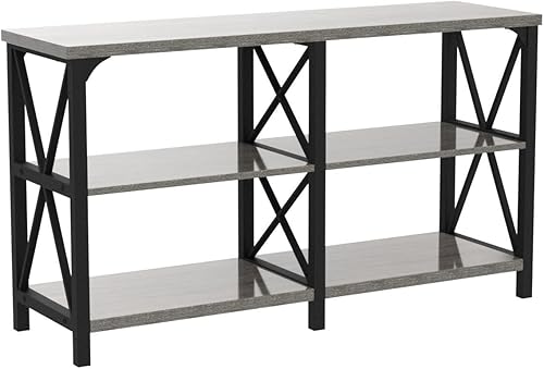 Miniatura 5 de LVB Mesa de sofá rústica, mesa consola de granja para sala de estar, mesa de entrada de pasillo con almacenamiento, mesa de entrada para vestíbulo,