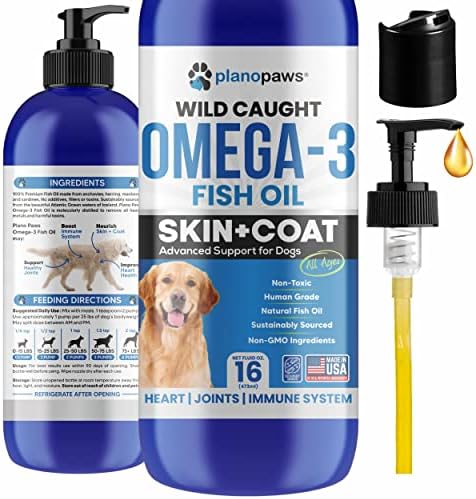 Omega 3 Fish Oil for Dogs - Better Than Salmon Oil for Dogs - Dog Fish Oil Supplement - Reduce Shedding & Itching - Supports Joints, Brain, Heart Health- Dog Skin and Coat Supplement - Fish Oil Liquid