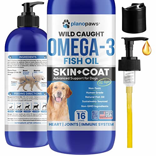 Omega 3 Fish Oil for Dogs - Better Than Salmon Oil for Dogs - Dog Fish Oil Supplement - Reduce Shedding & Itching - Supports Joints, Brain, Heart Health- Dog Skin and Coat Supplement - Fish Oil Liquid