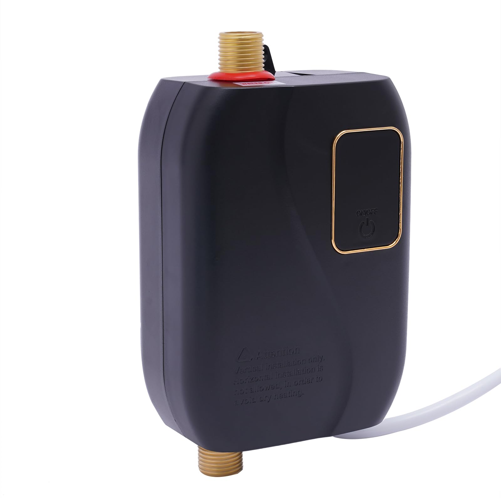 Elektronischer Durchlauferhitzer, 3500W Tankless Warmwasserbereiter Untertischspeicher mit Display, Elektrischer Duschheizer Klein 25-50℃ Temperatur Einstellbar für Küche Badezimmer
