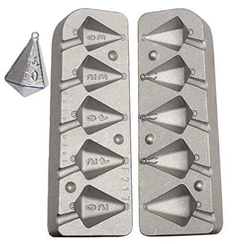Stampo da pesca a piramide 30-35-40-45-50g peso stampo pesi & sol; 100pcs loop inclusi