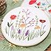 Unime Full Range of Embroidery Starter Kit with Partten, Cross Stitch Kit Including Embroidery Cloth with Color Pattern, Bamboo Embroidery Hoop, Color Threads, and Tools Kit(Fragrant&Floralhoop)