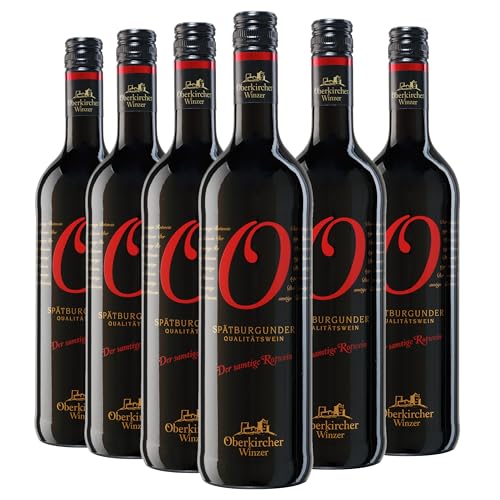 Oberkircher Winzer Spätburgunder Rotwein feinherb - COLLECTION "O" - Rotwein samtig und harmonisch mit intensiver Frucht & feinen Tanninen - badischer Wein, Anbaugebiet Ortenau (6 x 0,75l)