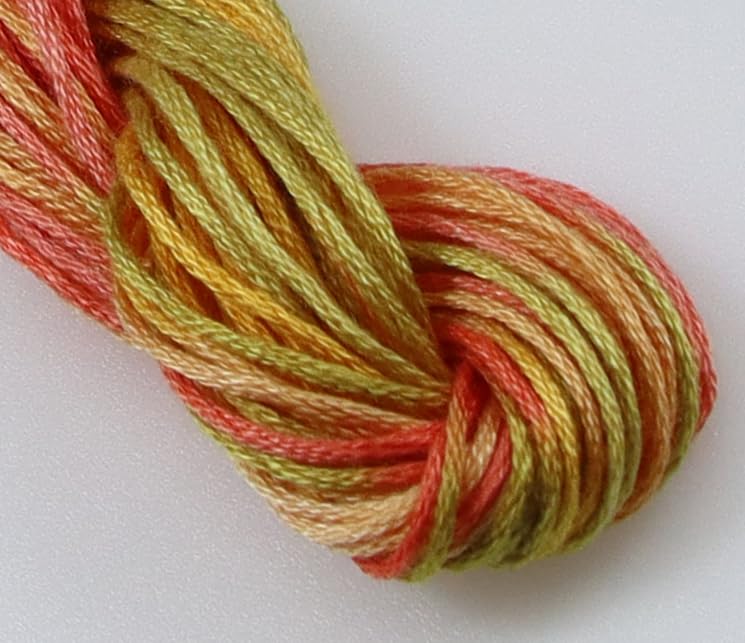 Image of KCS Big skeins of 25 Meters Size 25 Color Variegated Cross Stitch Stranded Threads,6 skeins,4126