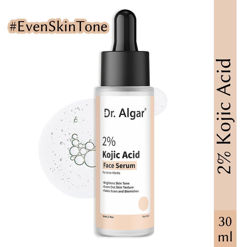 Image of Dr. Algar Kojic Acid Serum 2% for Hyperpigmentation & Uneven Skin Tone | Helps Reduce Dark Spots | Lightweight Formula for Men & Women