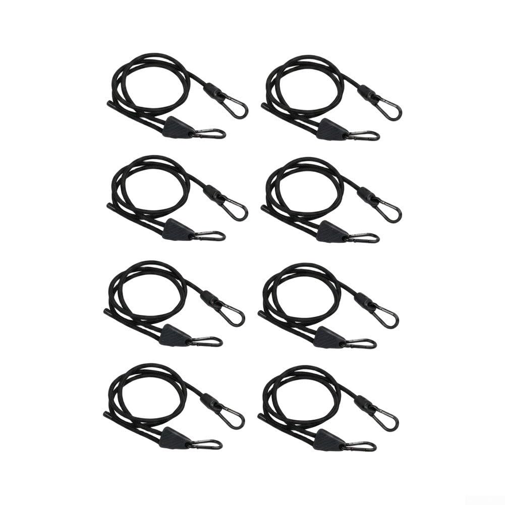 Sangles Élastiques Bagage 8-Pack Crochets Plastique(Black 120cm)