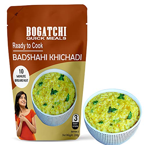 Image of BOGATCHI Quick Meals - Ready to Cook Authentic BADSHAHI KHICHDI - 200 g , Ready to Eat Meal and Tasty Instant Meal, 100% Natural Ingredients, No Preservatives, No Artificial Flavours & Colours