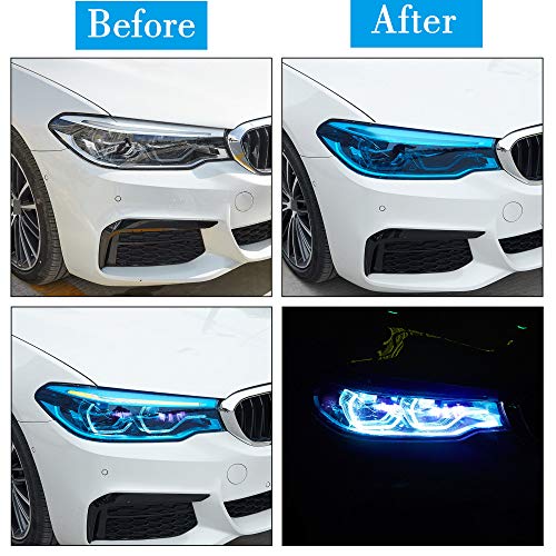 Tomall 78.7''X12'' Navy Blue Vinyl Film For Car Headlight Taillight Fog Lights Tint Self Adhesive Decals Sports Modification Car Stickers (Navy Blue) #TOP3