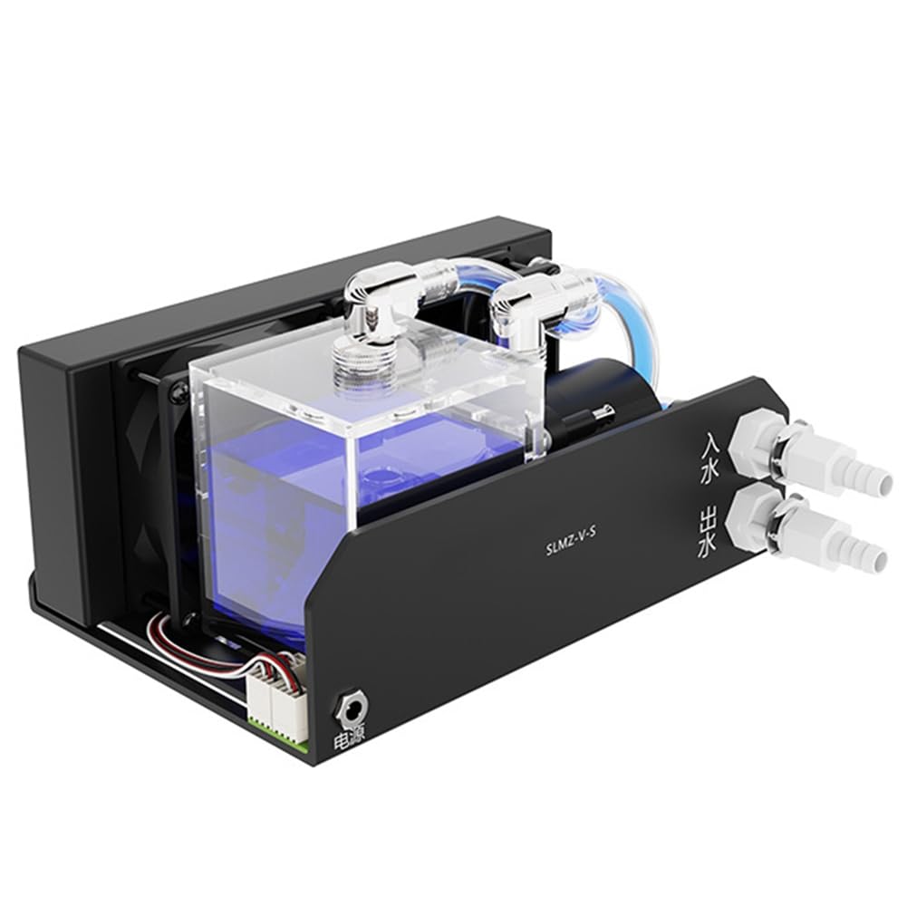 Nondk 600L/H 12V 10W Water Cooling Pump 4 M Pump Head 300Ml Cooler Tank 80Mm 4000Rpm Fan For Pc Water Cooling System