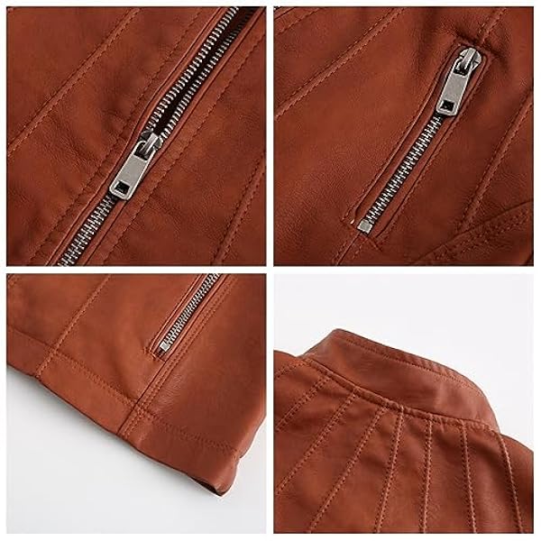 Adhdyuud Vrouwen Casual Lederen Jassen Herfst Gesplitste Zakken Zwarte Moto Biker Rits Jas Jas