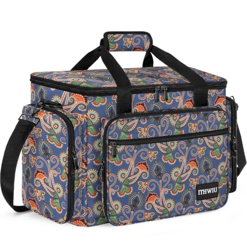 Image of Sewing Machine Carrying Case with Multiple Storage Pockets Large Capacity, Universal Tote Storage Bag Compatible with Most Standard Singer, Brother, Janome, Bohemian