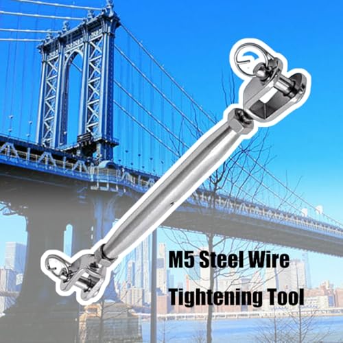 Pack de 5 Tensores de Quijada en Acero Inoxidable para Cables de Cuerda, Herramienta Ajustable de Alta Resistencia para Marina y Rigging miniatura 6