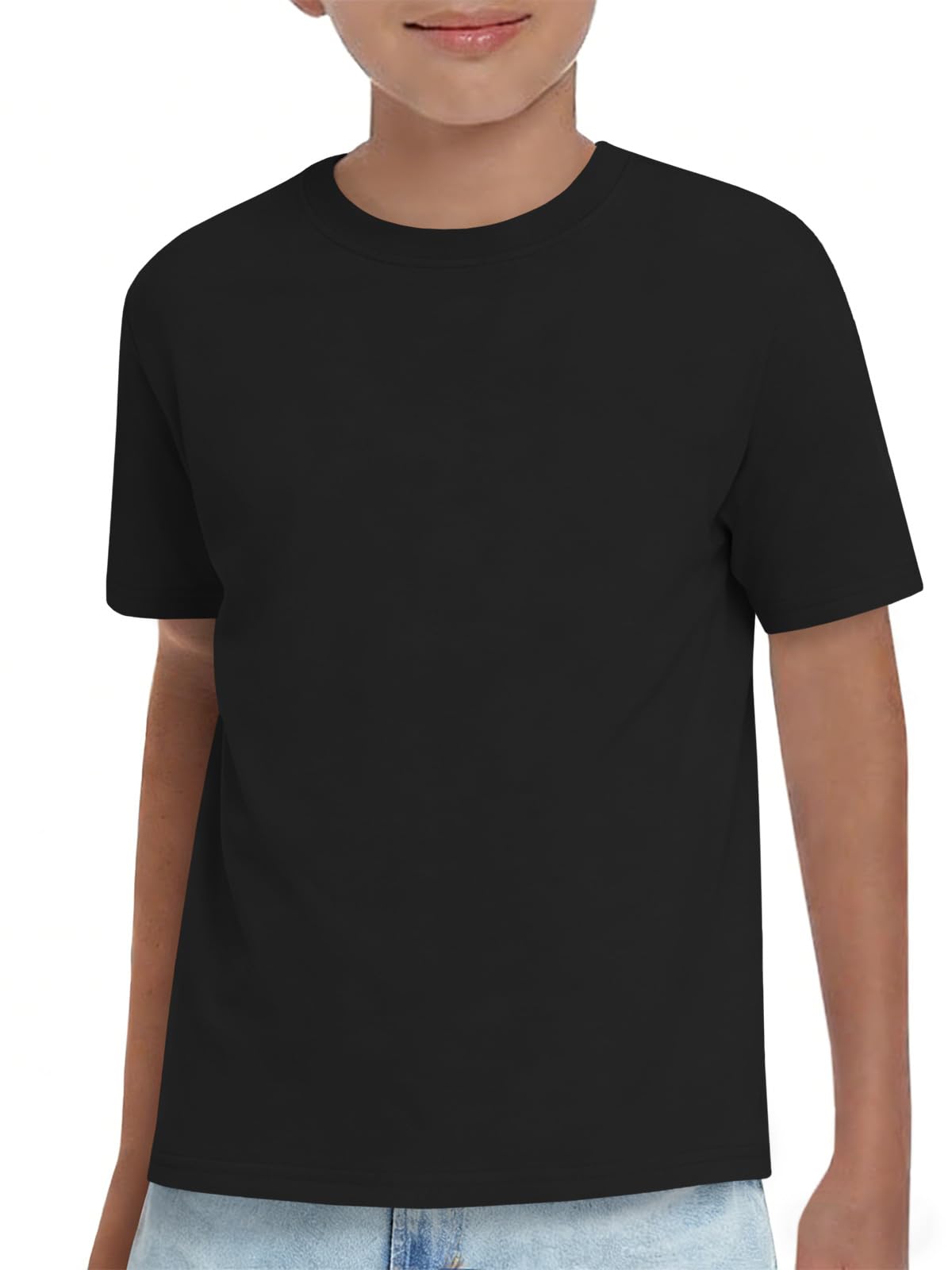 Boys Athletic Short Sleeve T Shirts Kids Summer Workout Tops Crewneck Basic Tee 5-14 Years — view 11