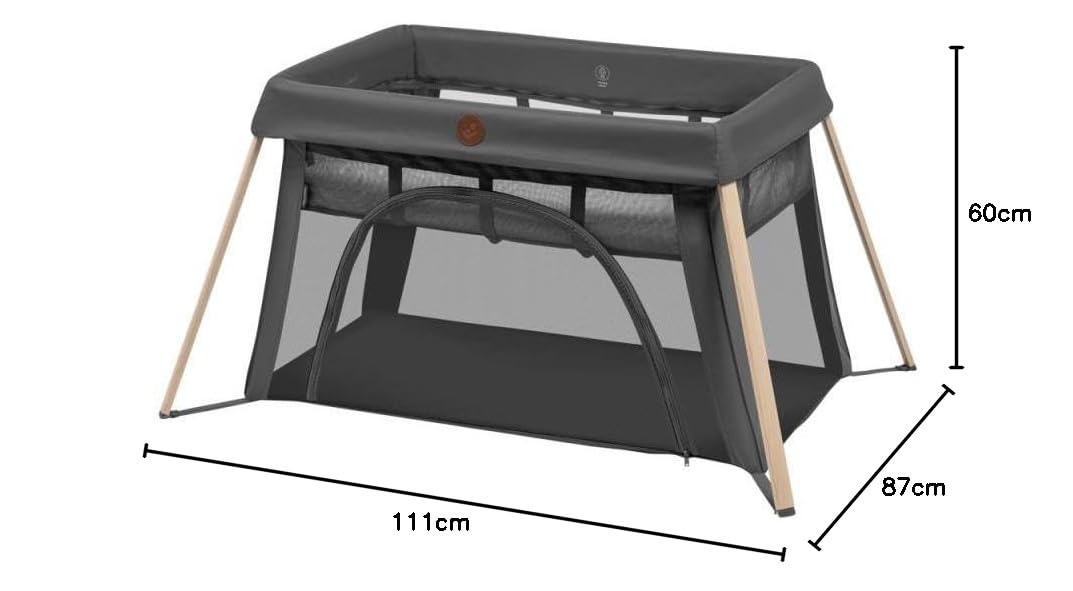 Maxi-Cosi Calao Light Lettino da Viaggio, super compatto e leggero, materasso CloudCore, 2 livelli di riposo, borsa da viaggio, per neonati e bambini (0–3 anni), max 15 kg, Beyond Graphite Eco