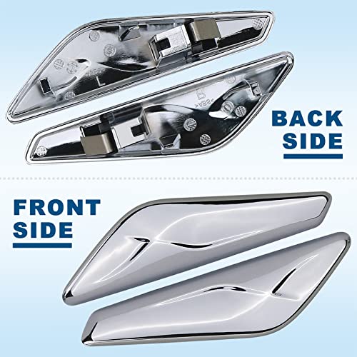 Apperfit Front Fender Chrome Finisher Trim Compatible With Bmw X3 F25 X4 F26 2013-2017 Replaces 51117338569 51117338570 #TOP2