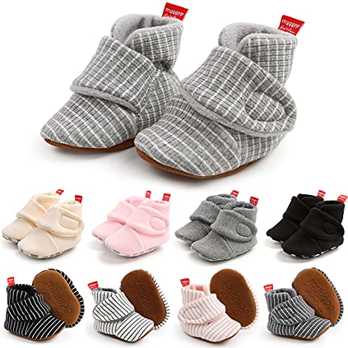 QWZban Baby Booties Infant Newborn Boys Girls Slippers Warm Crib Sock Shoes Indoor First Walker...