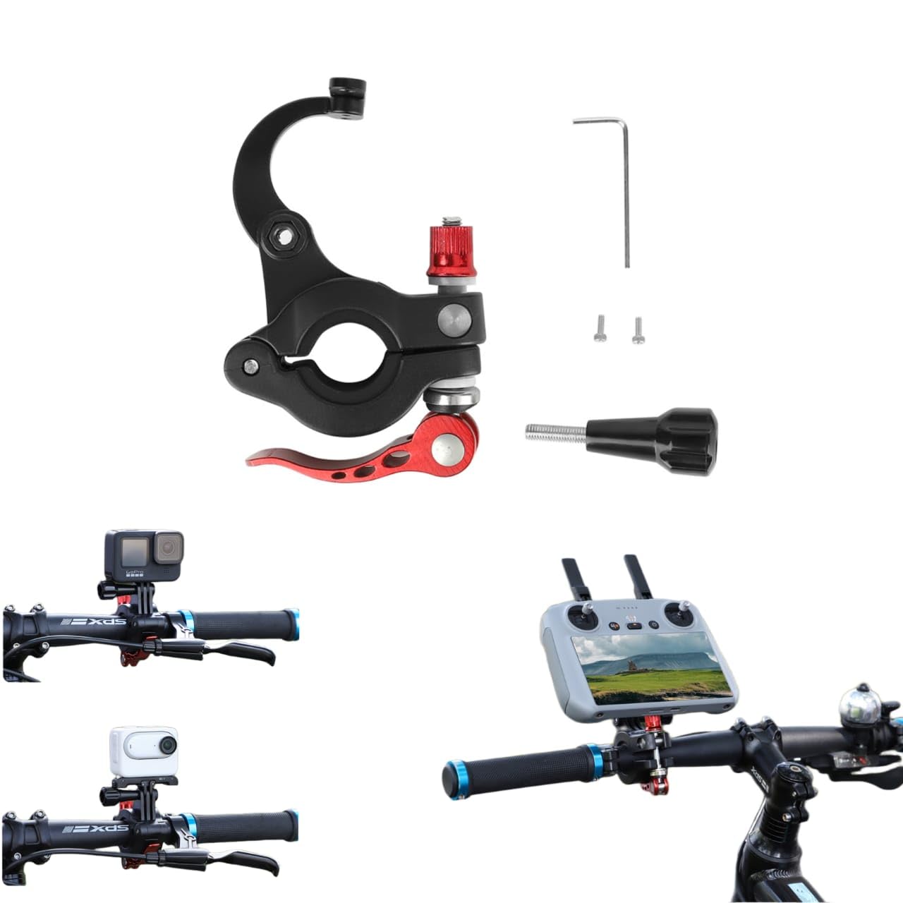 GetZget® Mulifunctional Bike Bracket for DJI Mini 4 pro, Mavic Air 3 Rc 2 Remote Controller & Insta360 x3/ Ace pro/DJI Action 4/ Pocket 3 & Other Action Camera Mount for Motorbike Accessories (B0CV81CG5G) Amazon Price History, Amazon Price Tracker