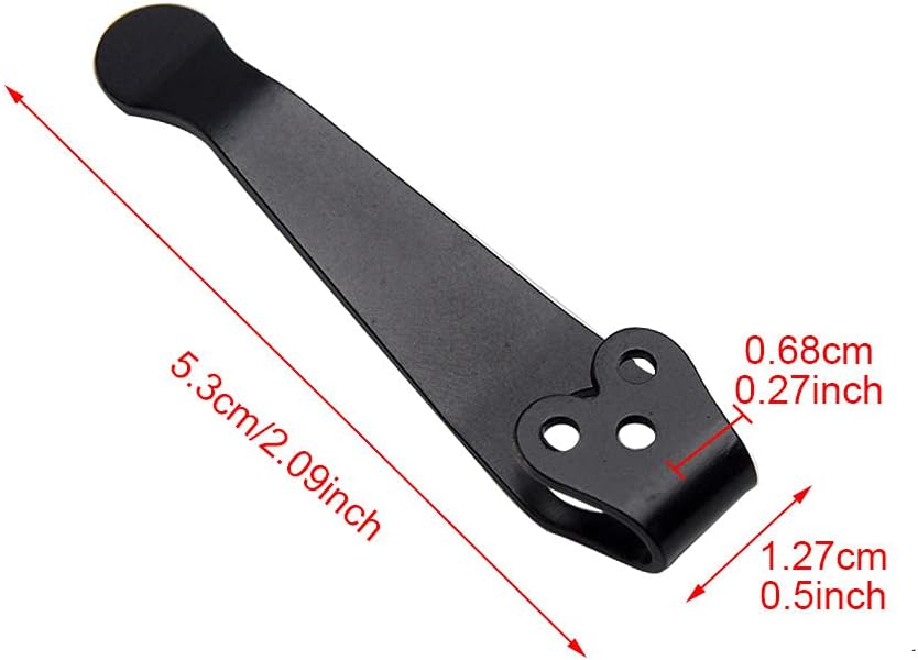 For Spyderco C81 C10 C11 Pocket Back Clip, 3-hole Titanium Alloy Deep Carry Pocket Clip, 55x12mm