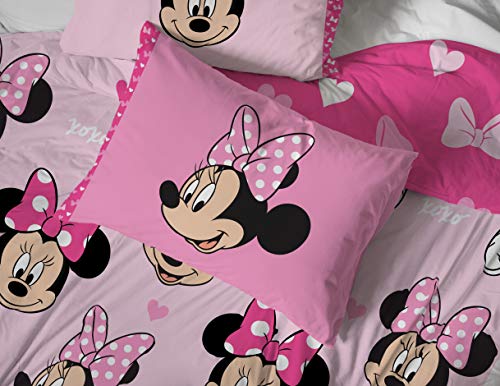Image of Jay Franco Disney Minnie Mouse 5 Piece Full Comforter Set for Kids | Bed in a Bag, Reversible, Super Soft Microfiber, Machine Washable, All Season Kids Bedding, Pink (Official Disney Product)