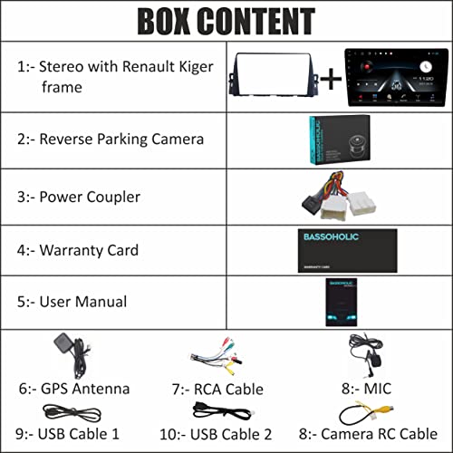 Image of 9 Inch Android Car Stereo for Renault Kiger | 2GB RAM /32GB ROM | Full HD Touch Display | WiFi | GPS | Bluetooth | SWC | Reverse Camera & Frame Included | Plug & Play | 1 Year Warranty