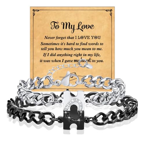 To My Love Couple Bracelet His and Hers Bracelets Heart Puzzle Gift for My Love Jewelry Gifts