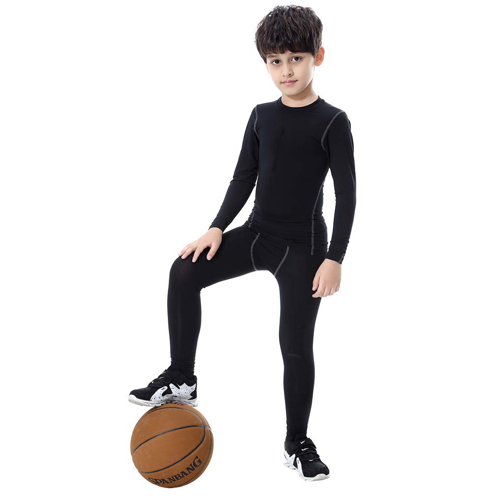 Conjunto de ropa interior térmica para niños de 2/3/4/5 piezas de compresión deportiva y camisas, capa base, ropa interior térmica