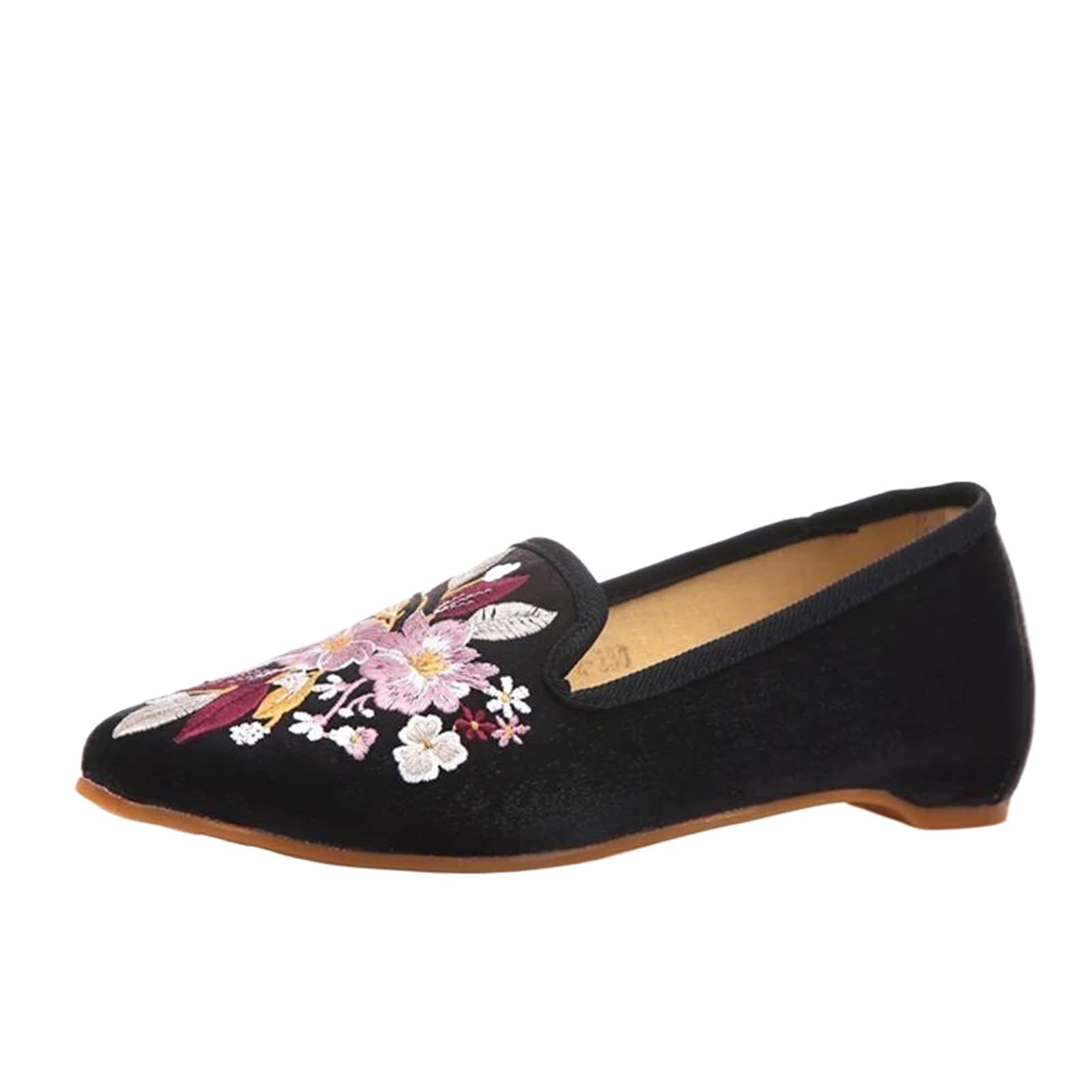 Ballerines plates bout pointu coton doux noir pour marcher sans douleur style vintage - 8